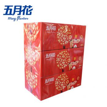 商用-五月花A19613S喜慶版盒裝面紙-200抽(小財神)
