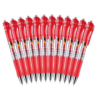 晨光(M&G)文具K35紅色0.5mm經(jīng)典子彈頭中性筆按動(dòng)簽字筆水筆 12支/盒